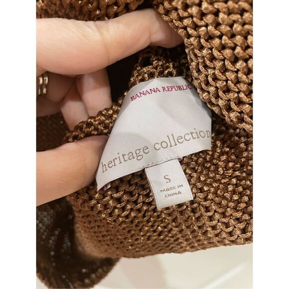 Banana Republic Heritage Bronze Knitted Blouse Size small - Picture 4 of 4